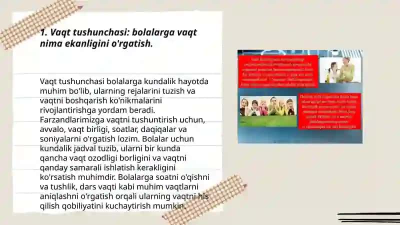 Vaqt va uning oʻziga xos xususiyatlari bolalarda vaqtni his qilishni rivojlantirish 3