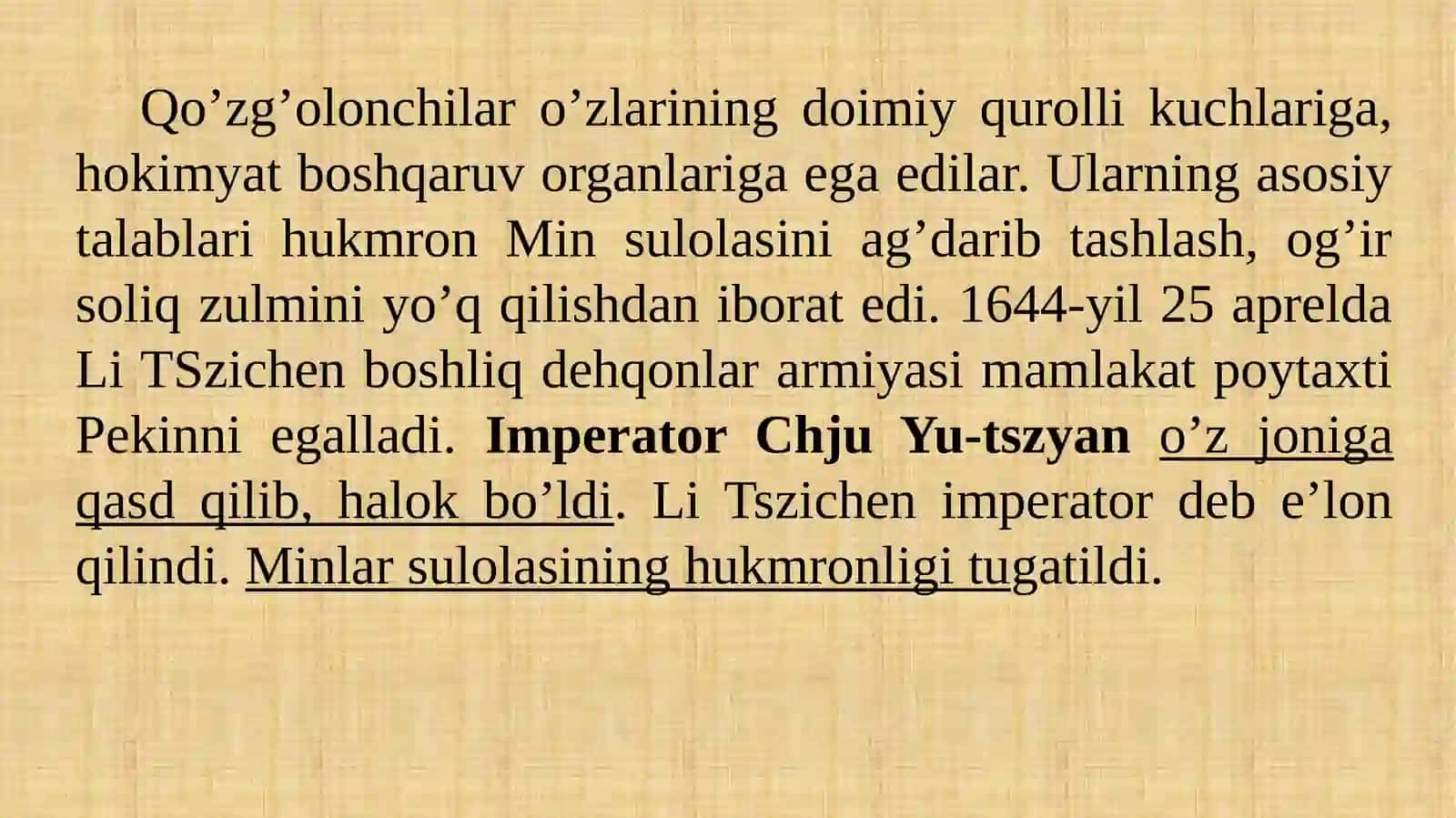 Xitoy yangi davrda: tarixiy rivojlanishning asosiy voqealari va jarayonlari 3