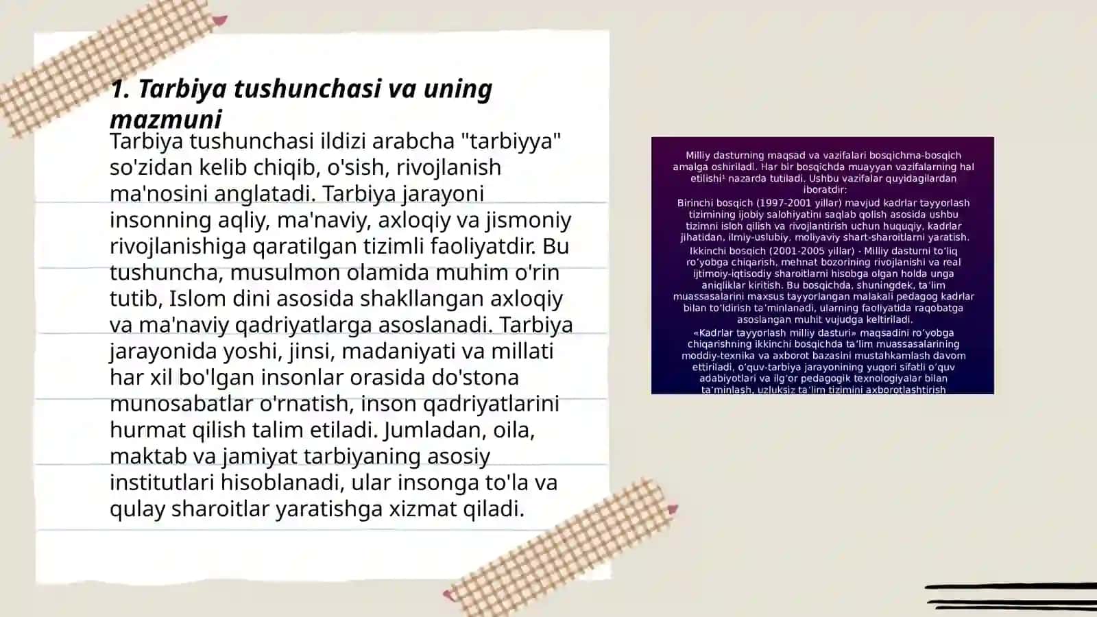 Tarbiya turlari mazmuni, maqsad va vazifalari, shakl va metodlari 3