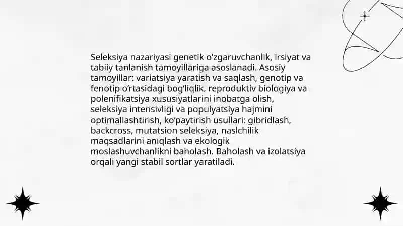 Qishloq xo’jaligi ekinlari seleksiyasi 3