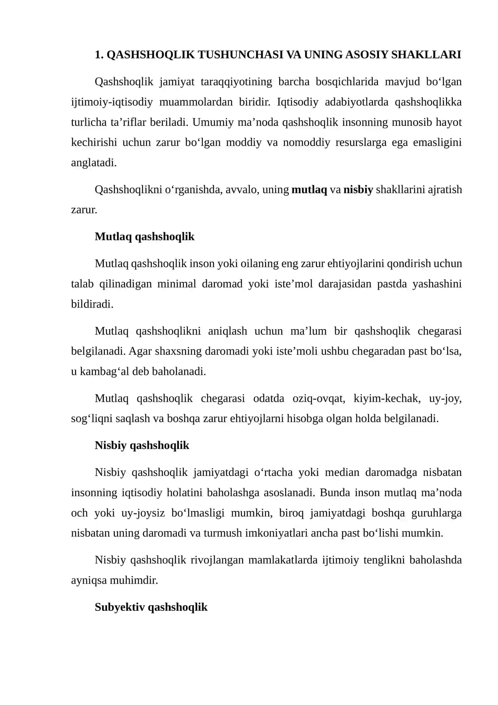 Qashshoqlik va Daromadlar Tengsizligini Baholash Ko‘rsatkichlari Bo‘yicha Taqqoslama Tahlil 3