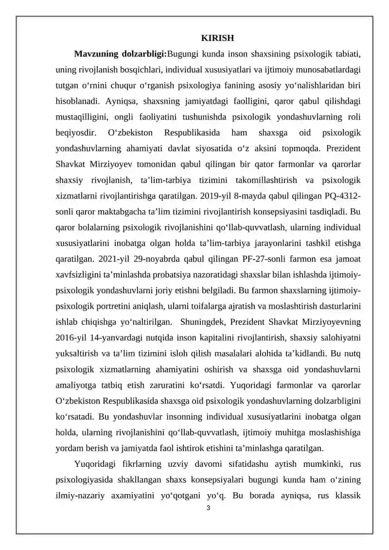 RUS PSIXOLOGIYASIDA SHAXSGA DOIR YONDASHUVLAR 3