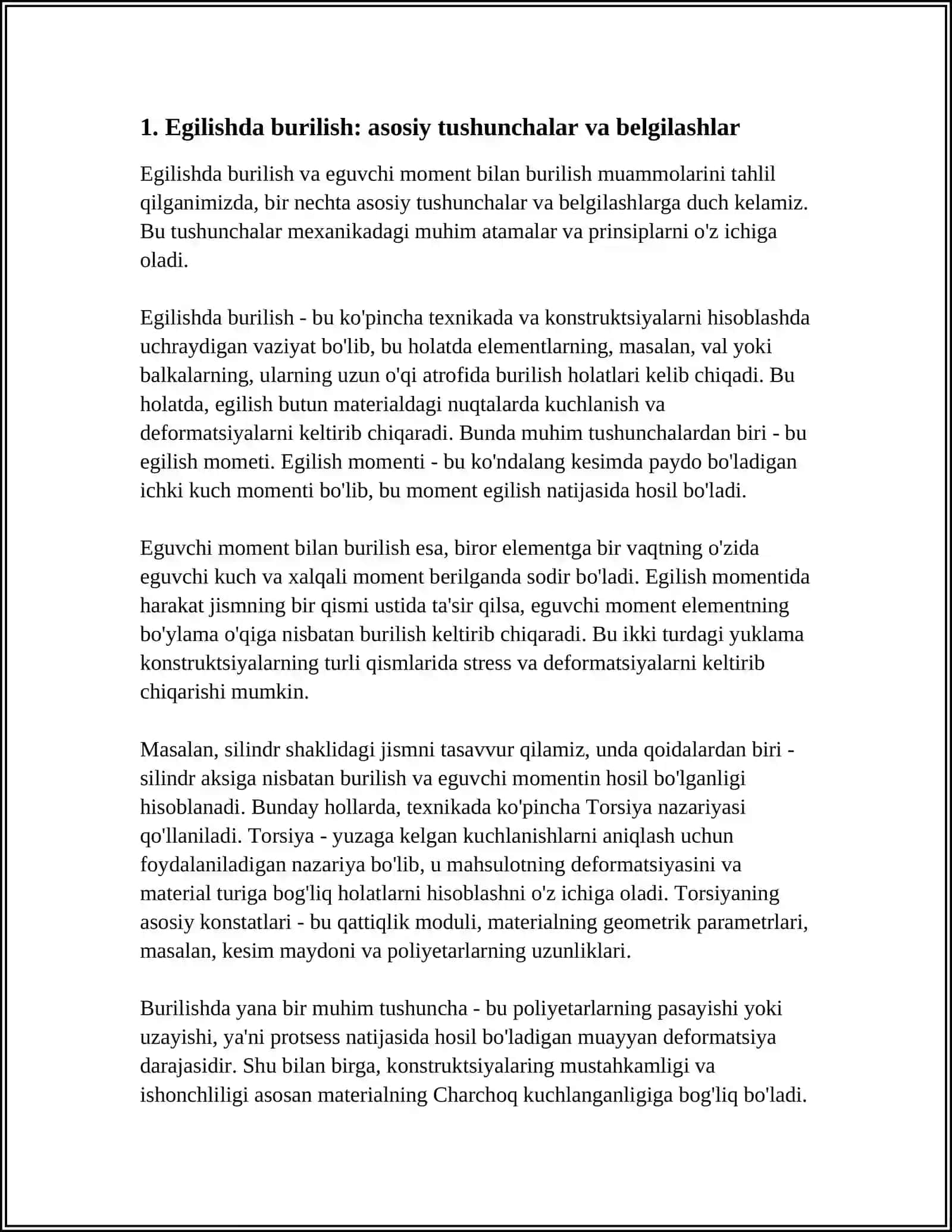 EGILISHDA BURILISH. EGUVCHI MOMENT BILAN BURILISH 3