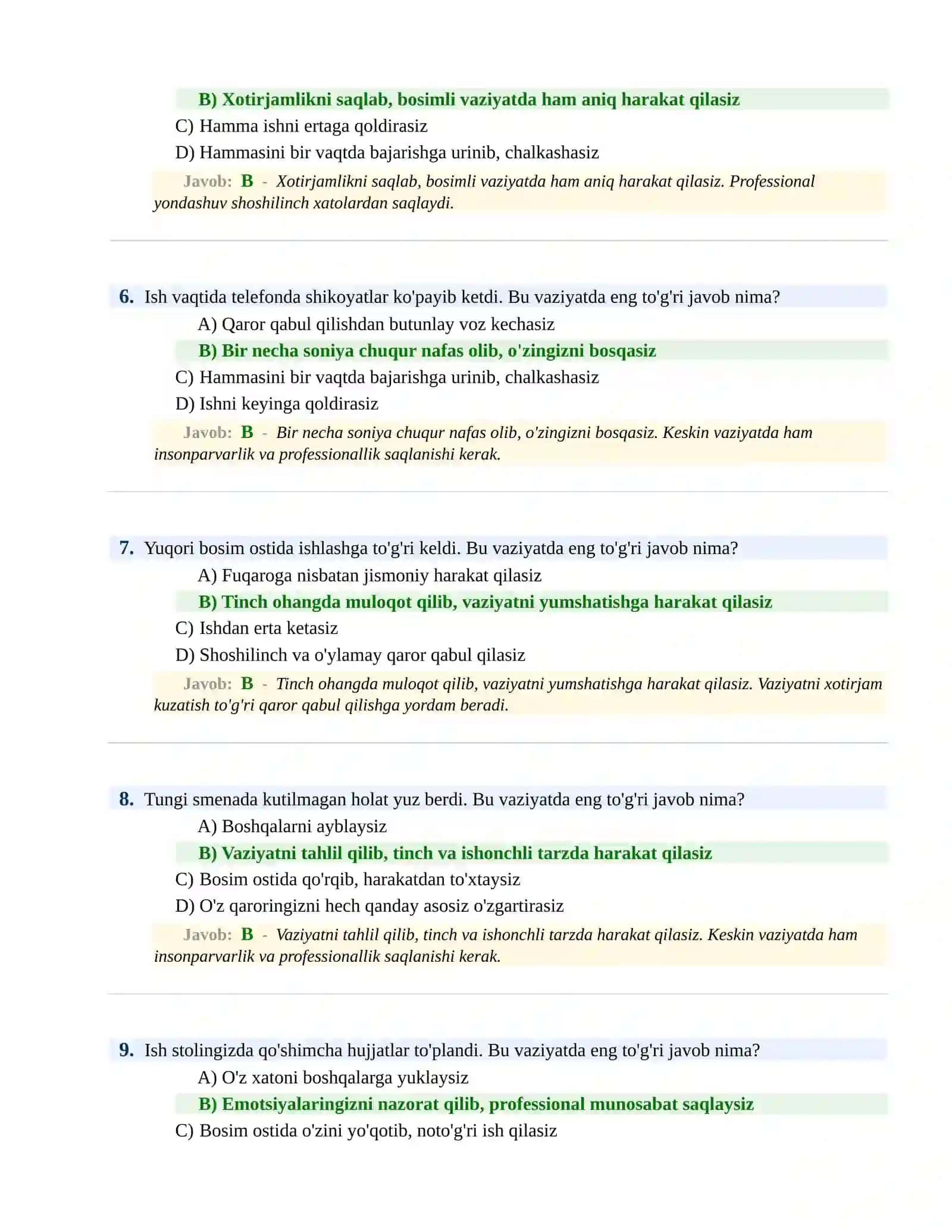 BOJXONA XIZMATIGA ISHGA KIRISH PSIXOLOGIK SINOV Testlari 3