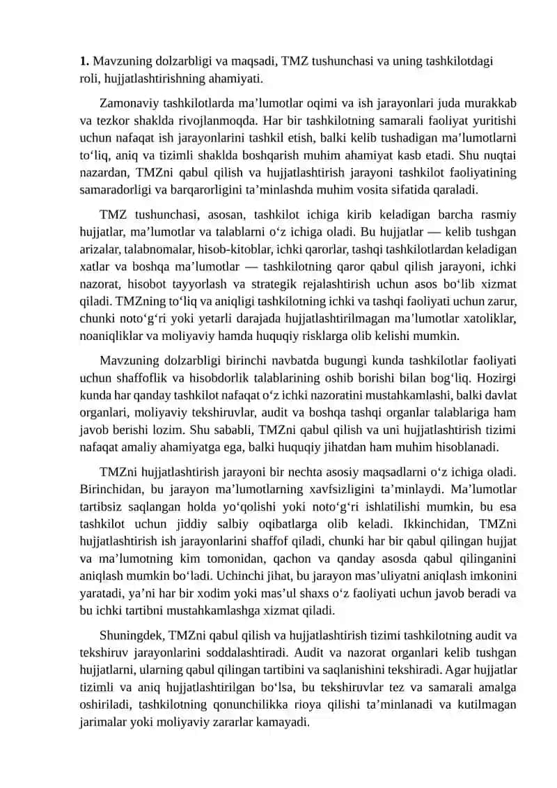 TMZni Qabul Qilishni Hujjatlashtirish 3