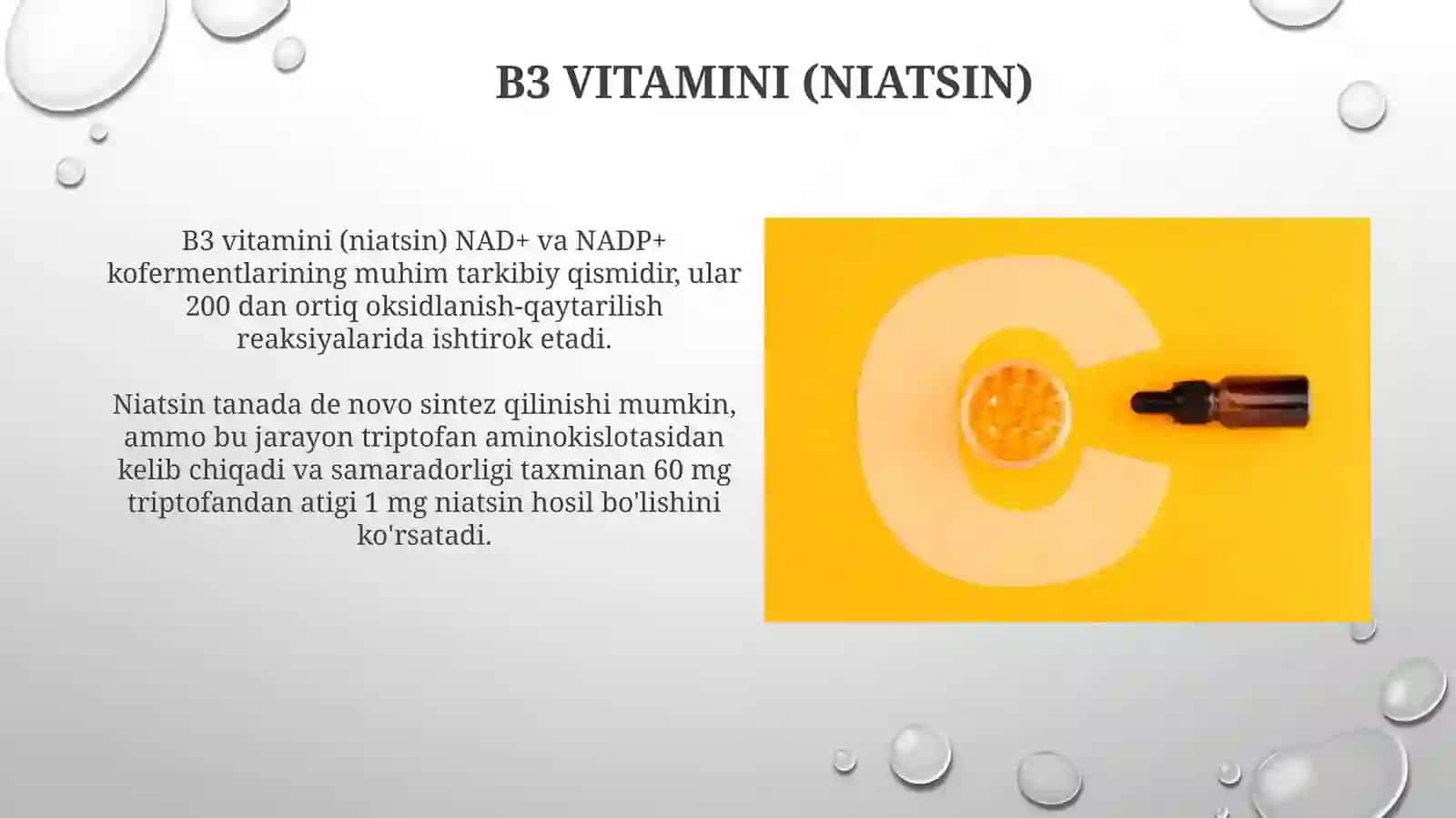 Vitaminlar: tuzilishi, biosintezi va ahamiyati 3