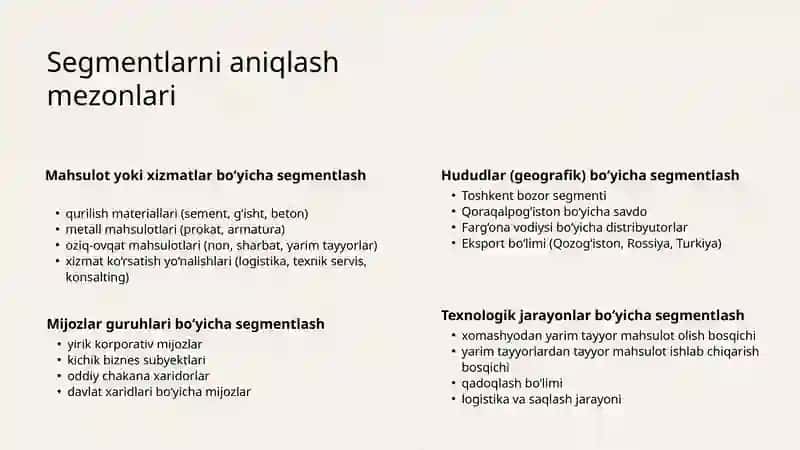 Ichki segment hisobotlarini tayyorlash 3