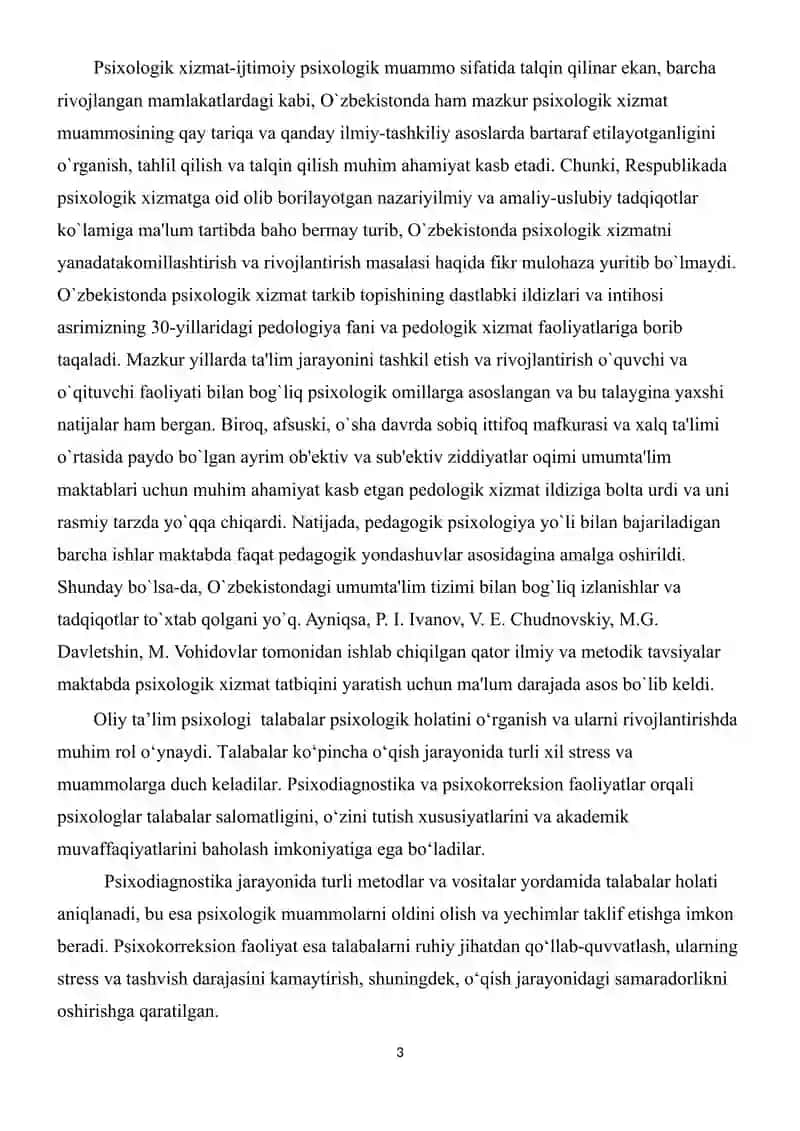 Oliy ta’lim psixologining talabalar bilan psixodiagnostik va psixokorreksion faoliyati 3
