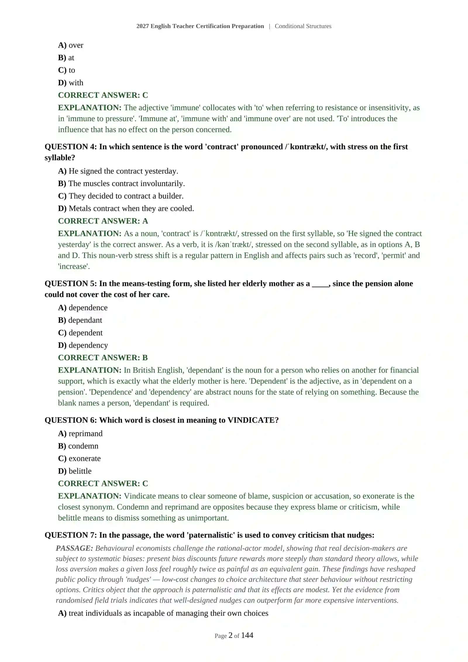 2027 English Teacher Certification Preparation | Conditional Structures 3