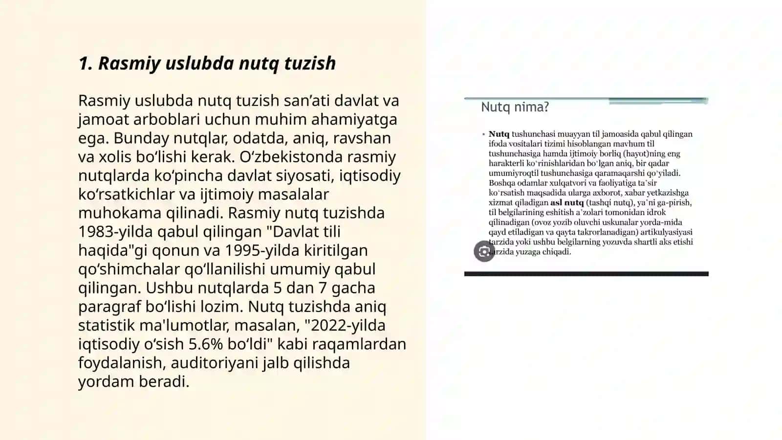 Nutq uslublarini ustida ishlashga qaratilgan mashq va topshiriqlar ishlab chiqish 3