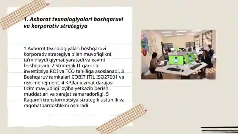 Axborot texnologiyalari boshqaruvi va korporativ strategiya 3