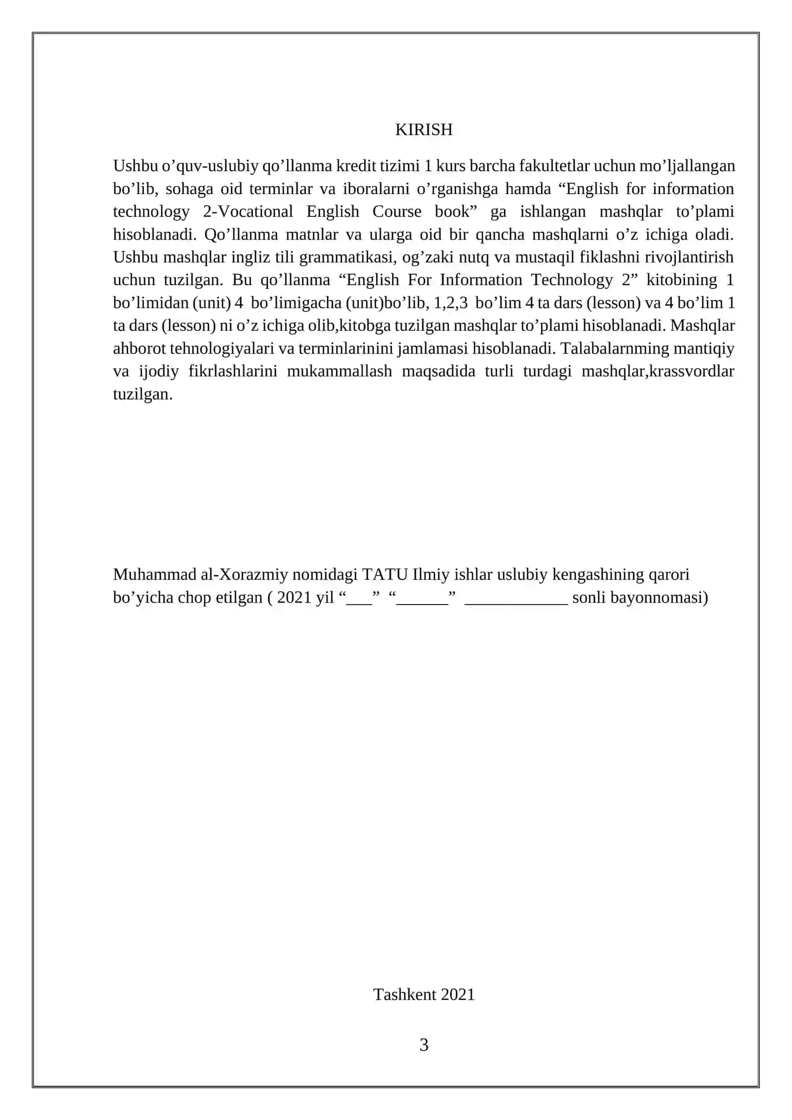 ENGLISH FOR INFORMATION TECHNOLOGY 2-WORKBOOK- 1 3