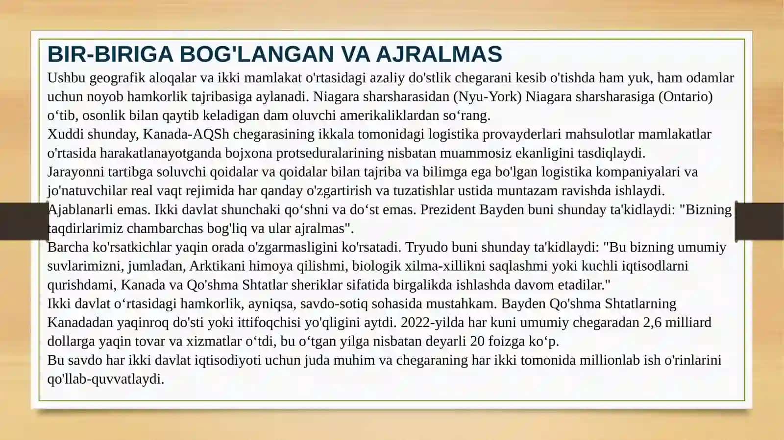 Kanada va Qo'shma Shtatlar munosabatlari 3