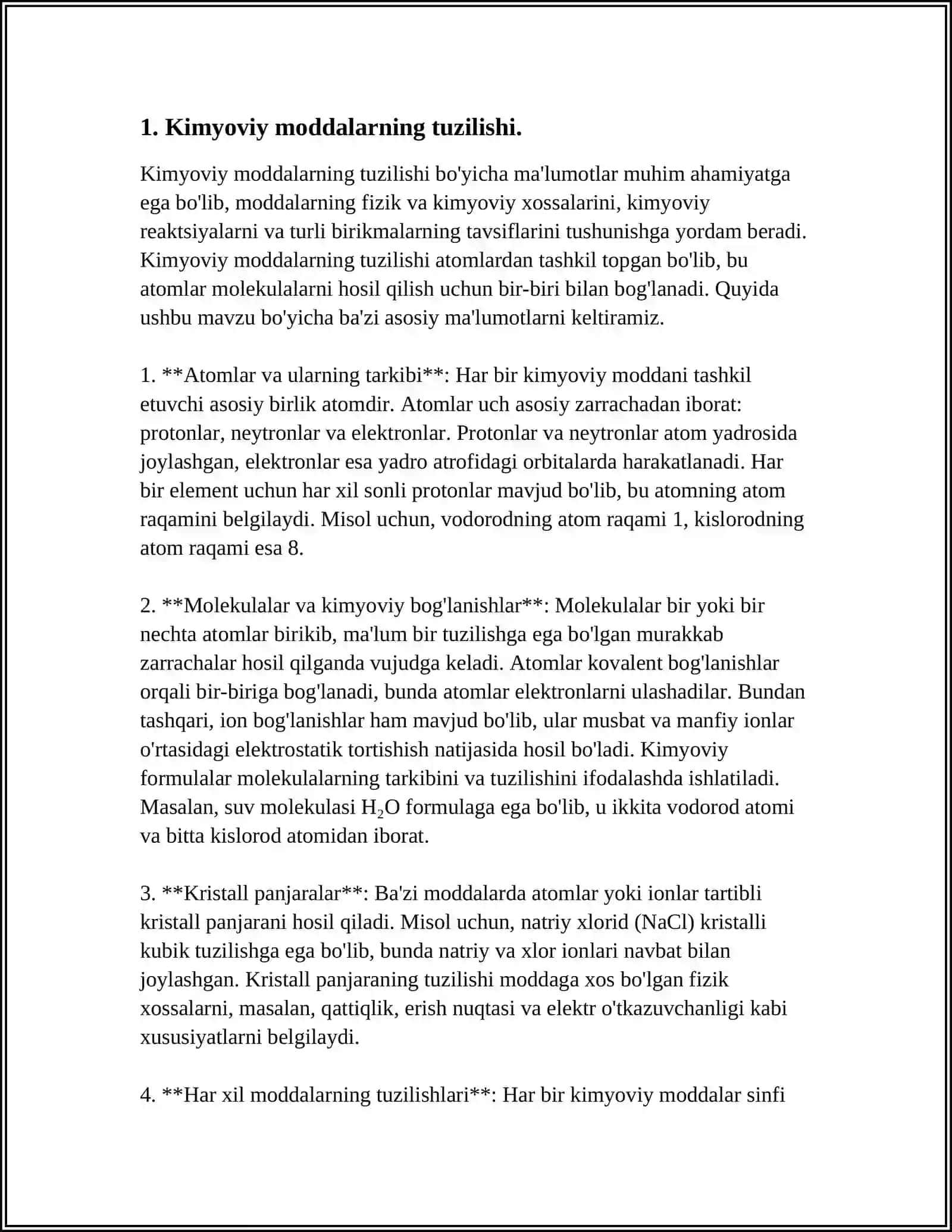 TABBIY FANLAR KURSIDAGI KIMYOVIY TUSHUNCHALAR OʻRGANISH. SHARIQNING UYGʻONISH DAVRI VA UNDA TALIM TARBIYA MASALALARINING RIVOJLANTIRISH 3