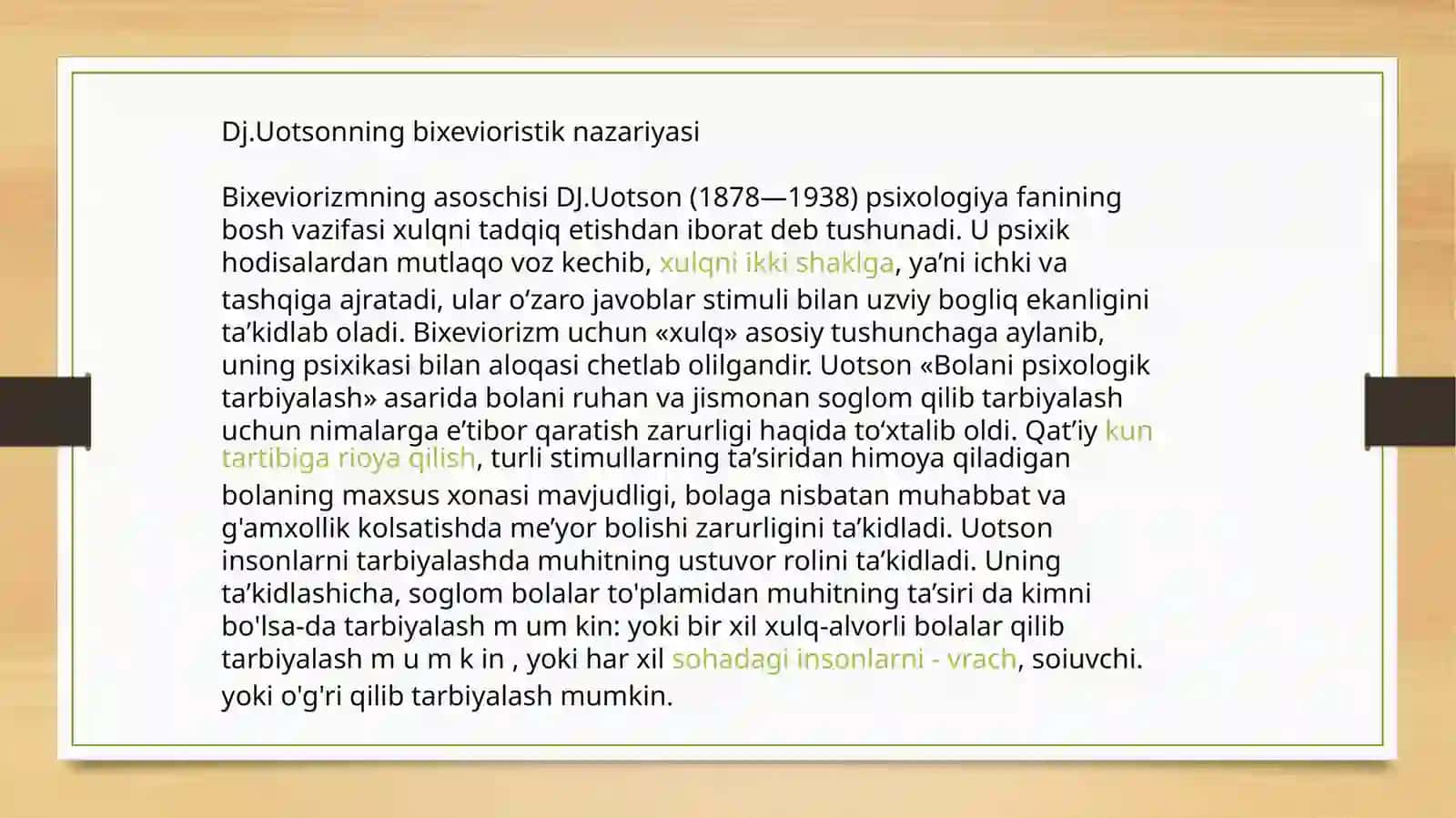 Uotsonning bexevioristik nazariyasi 3
