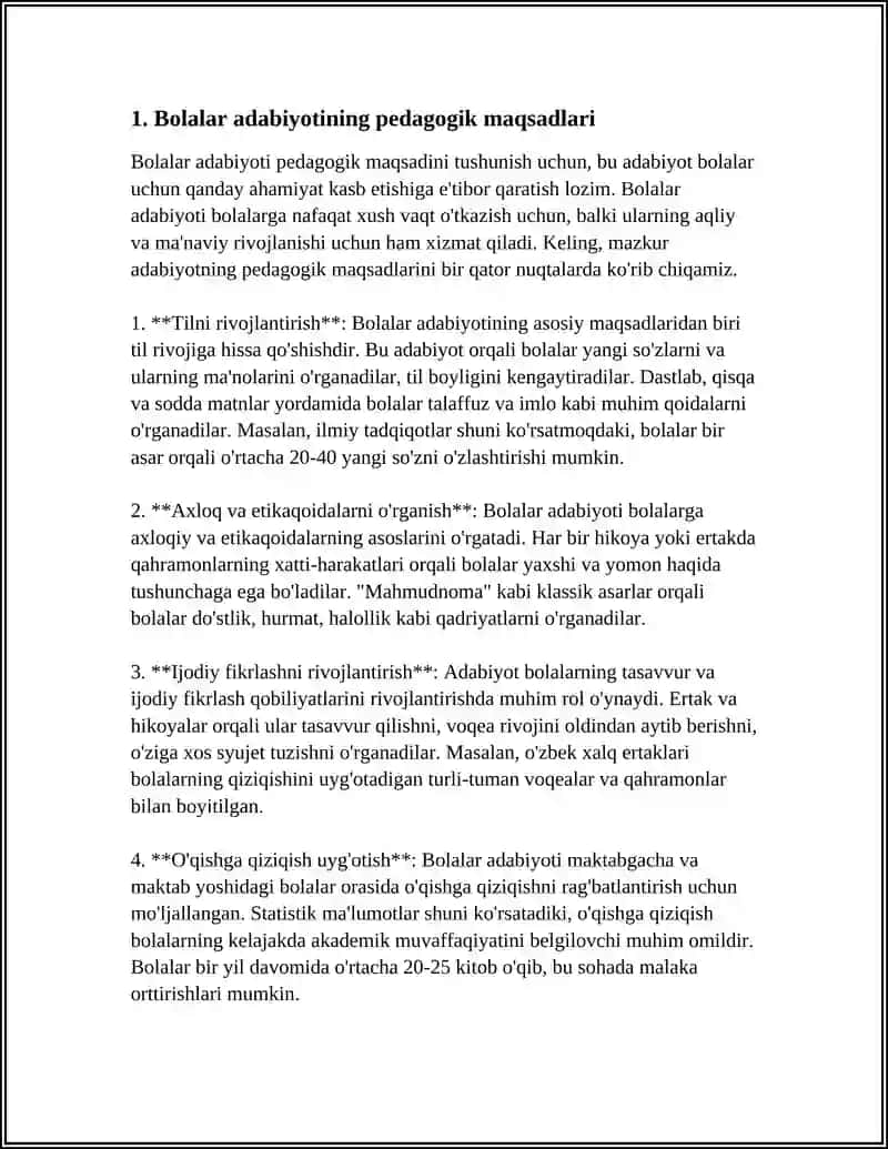 Bolalar adabiyotining maqsadi va vazifalari 3