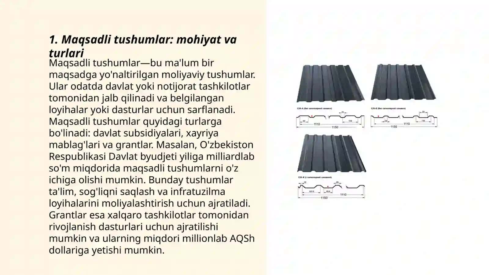 Maqsadli tushum, grand va subsidiyalar 3