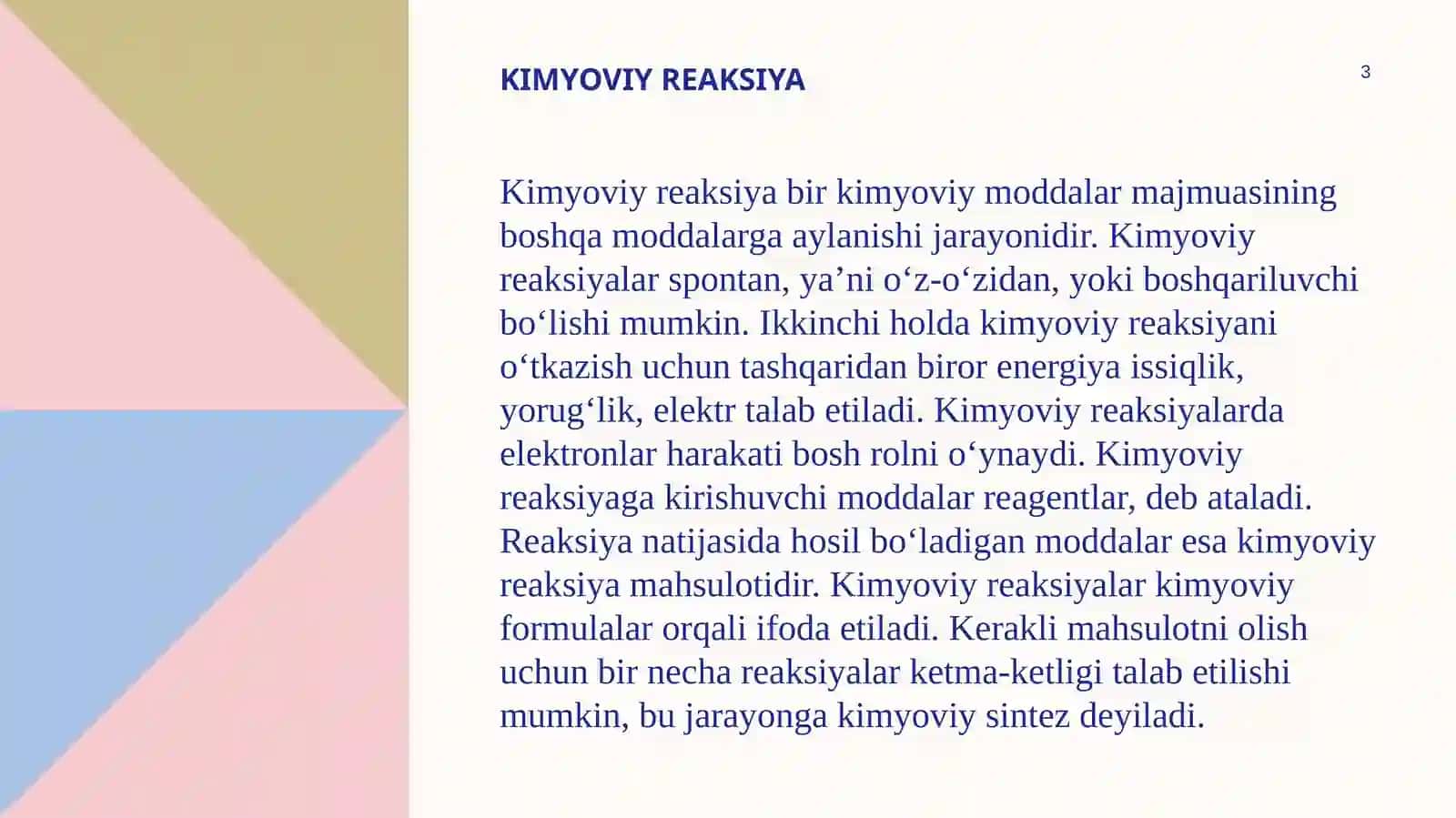 Kimyoviy Reaksiyalar Tartibi va Molekulyarligi 3