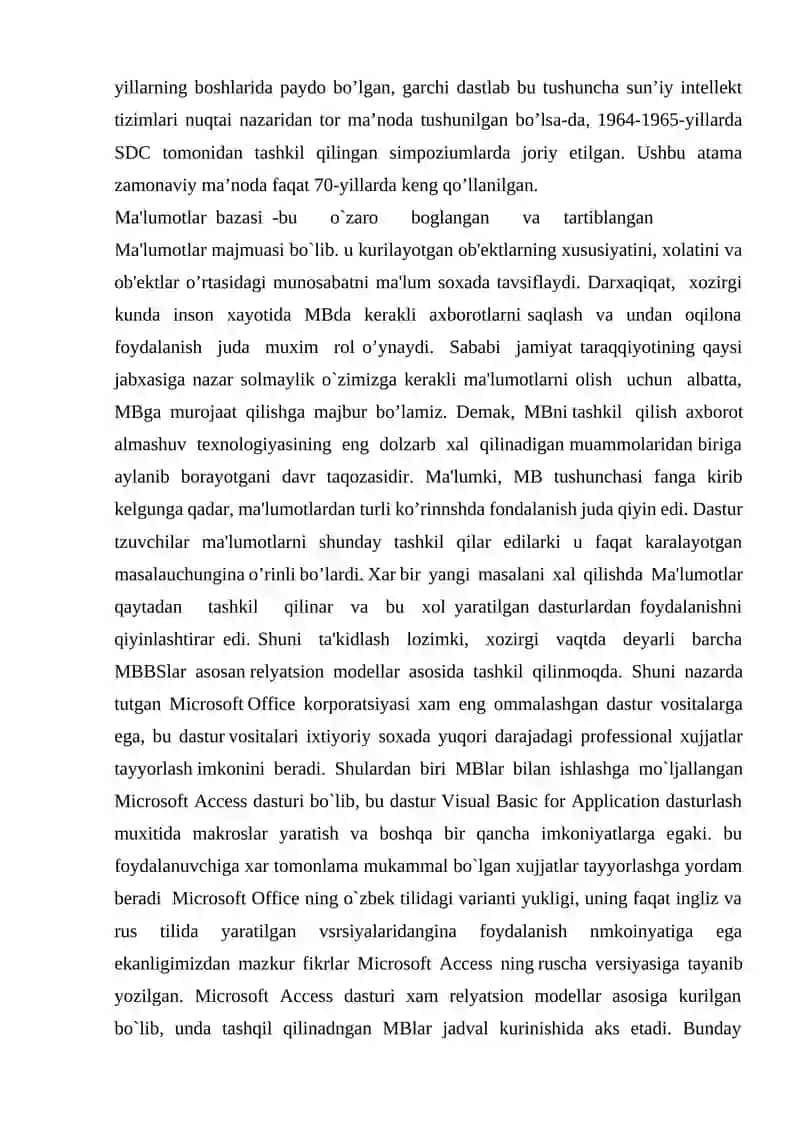 Mehmonxona ma’lumotlar bazasini loyihalash 3