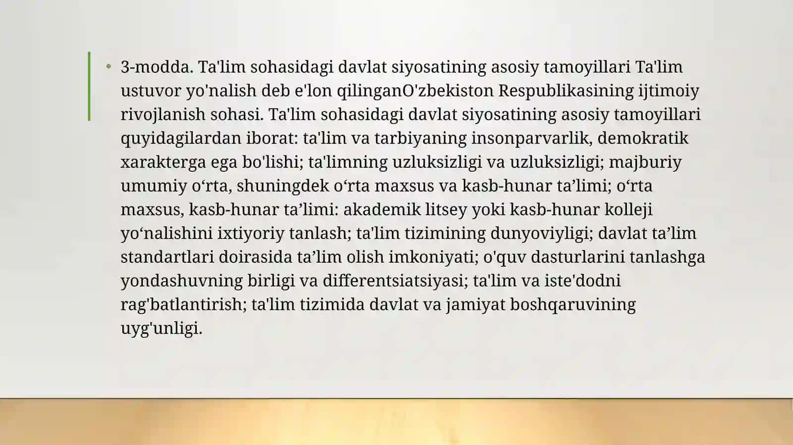 O‘zbekiston Respublikasida o‘qituvchilarni tayyorlashning huquqiy asoslari 3