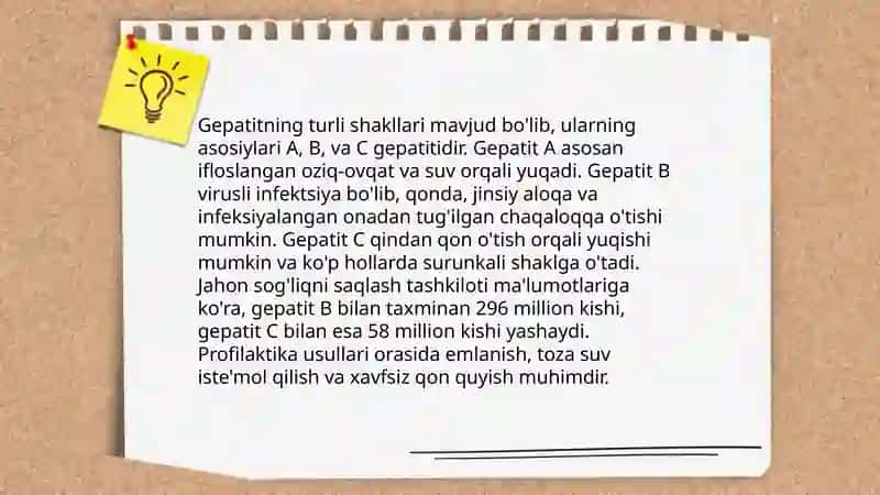 Gepatit kasalligi va ularning oldini olish chora tadbirlari 3