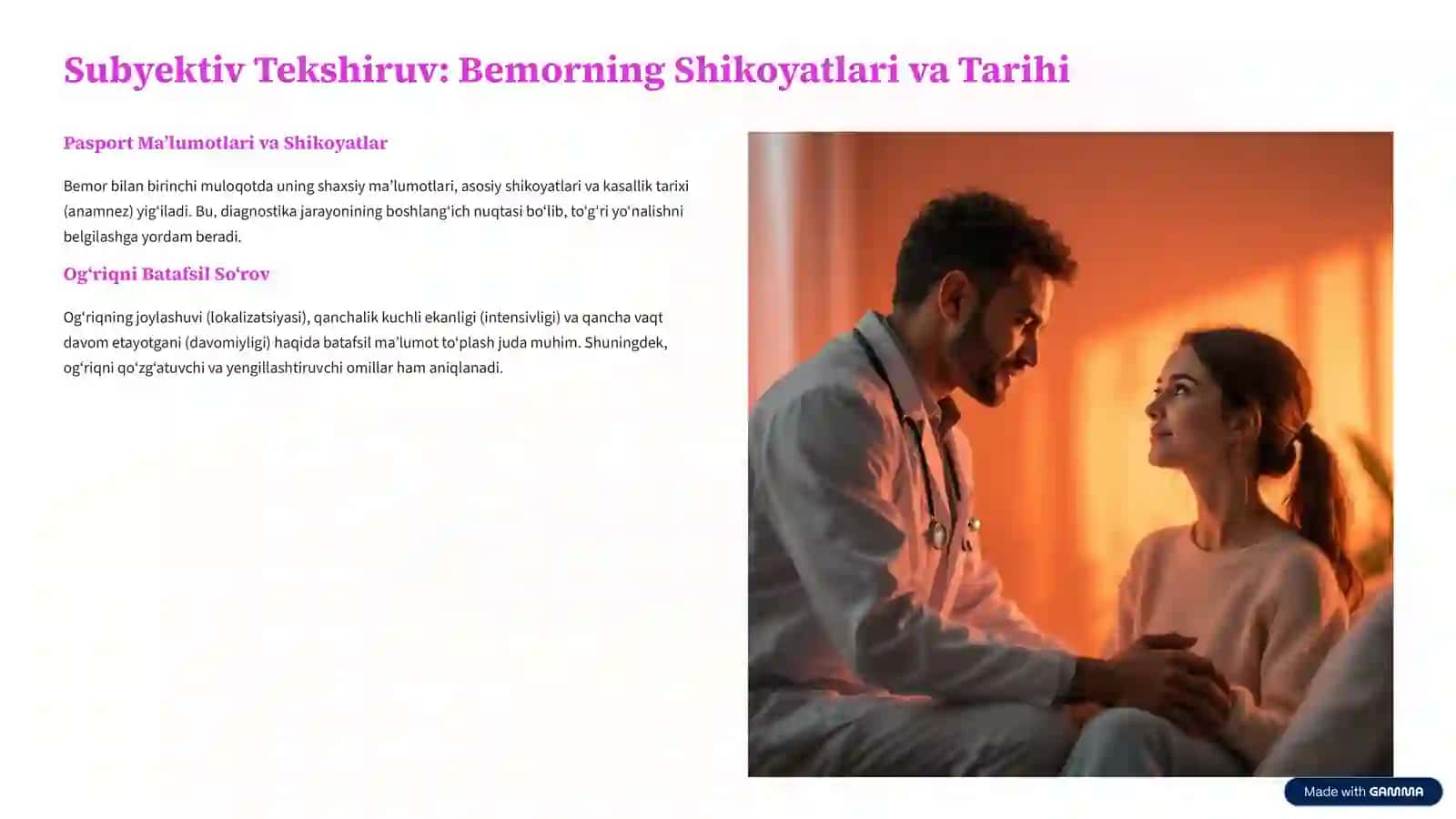 Bemorlarni Subyektiv va Obyektiv Tekshirish Usullari 3