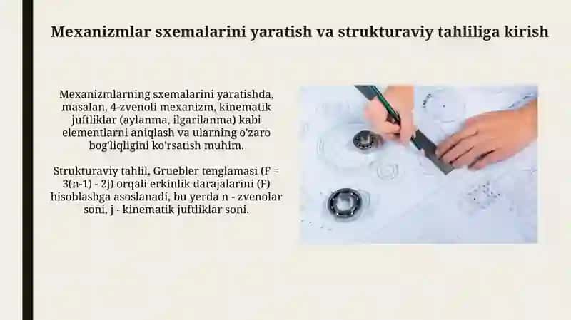 Mexanizmlarning sxemasi va sturukturaviy tahlilini tuzish 3