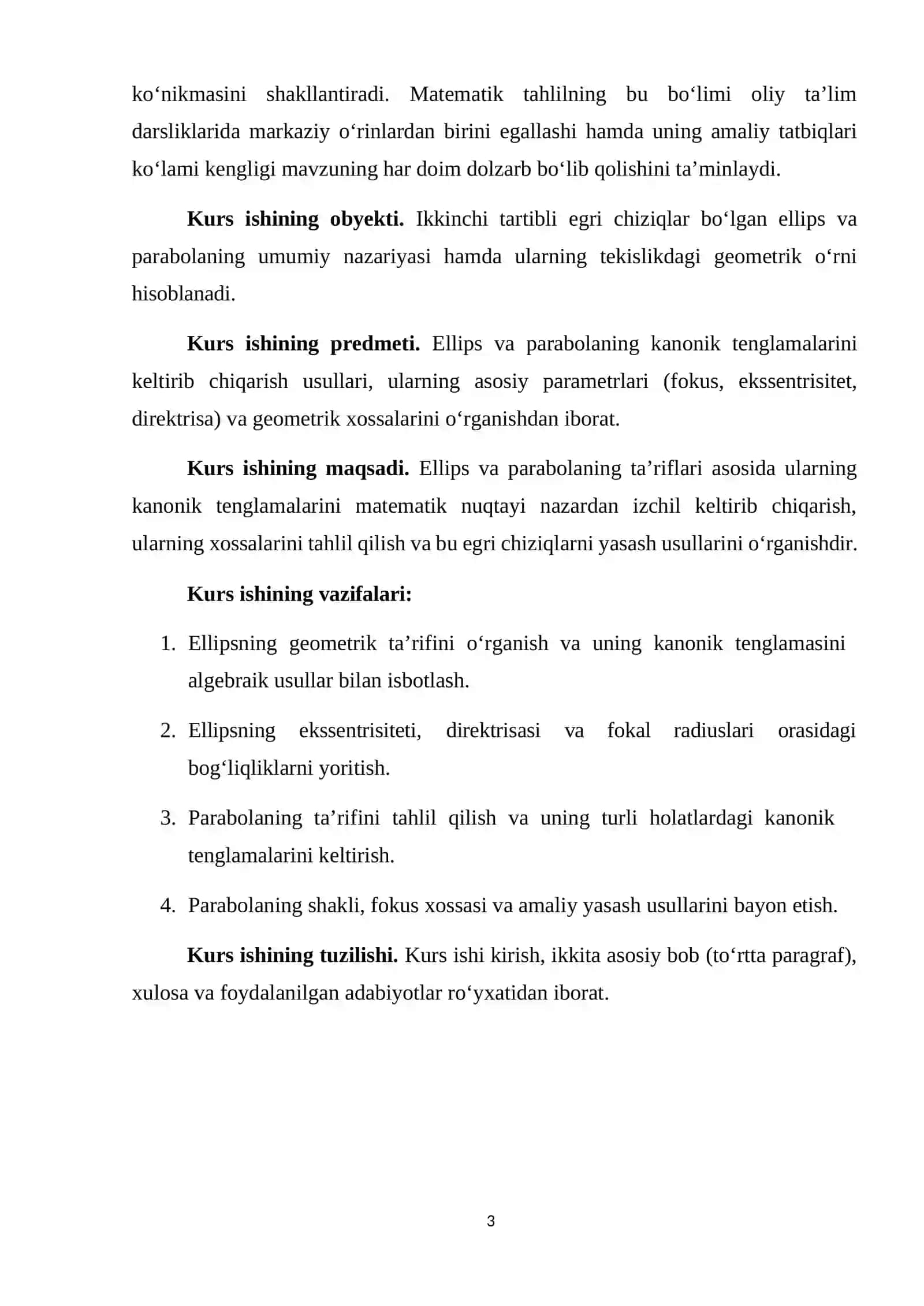 Ellips va uning kanonik tenglamasi, Parabolaning kanonik tenglamalari 3