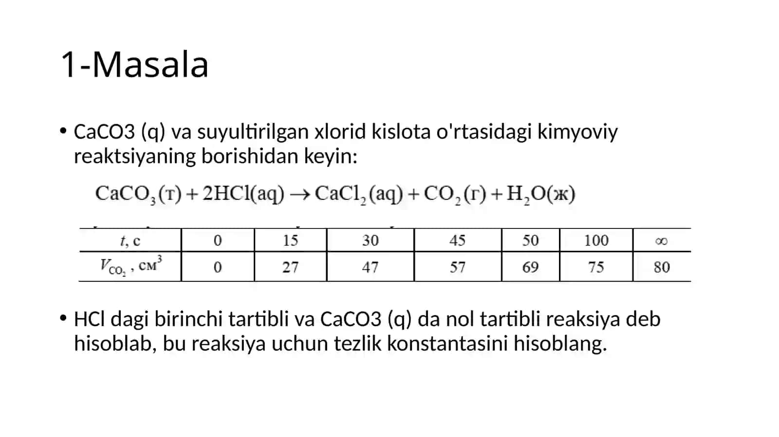 Kimyoviy kinetikaga oid masalalar yechish 3