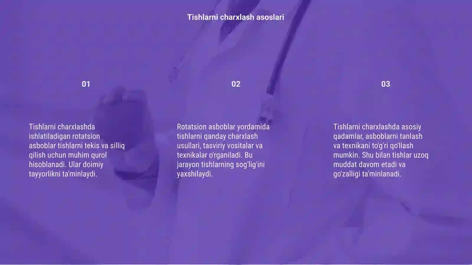 Tishlarni charxlashda ishlatiladigan rotatsion asboblar 3