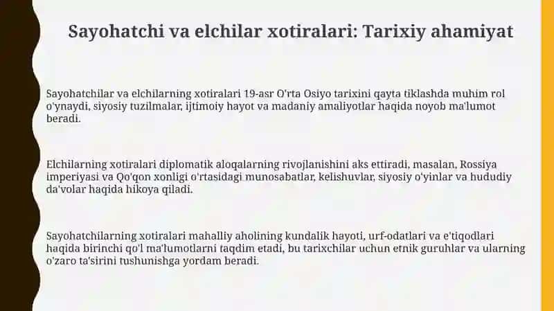 Sayohatchi va elchilarning esdaliklari zaruriy sifatida 3