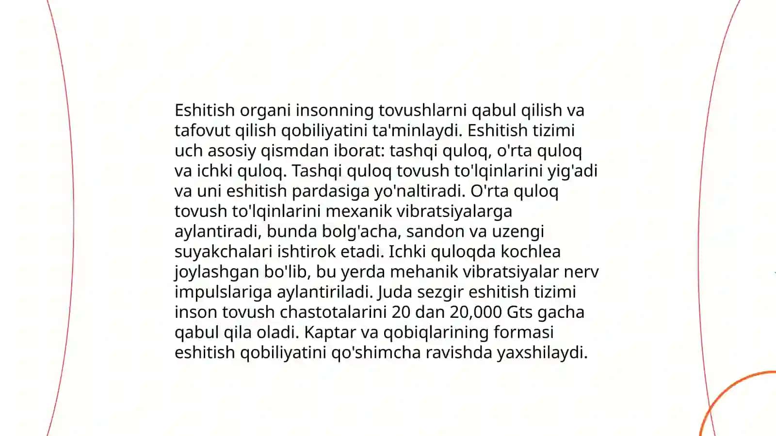 Eshitish organi innervatsiyasining xususiyatlari 3