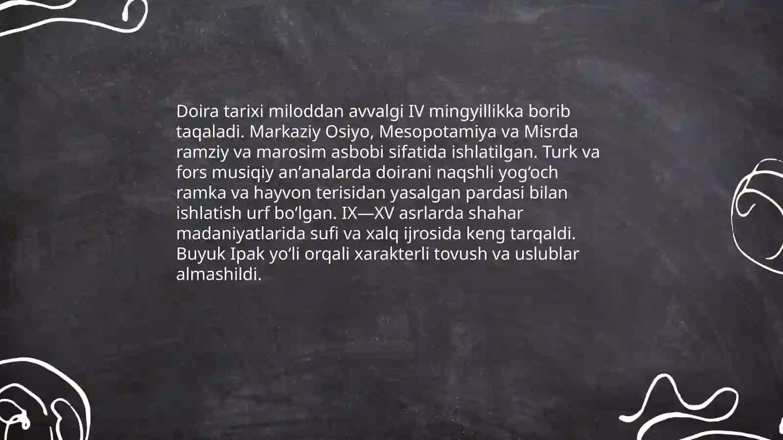 Doira chalgʻu asbobi haqida maʼlumotlar 3