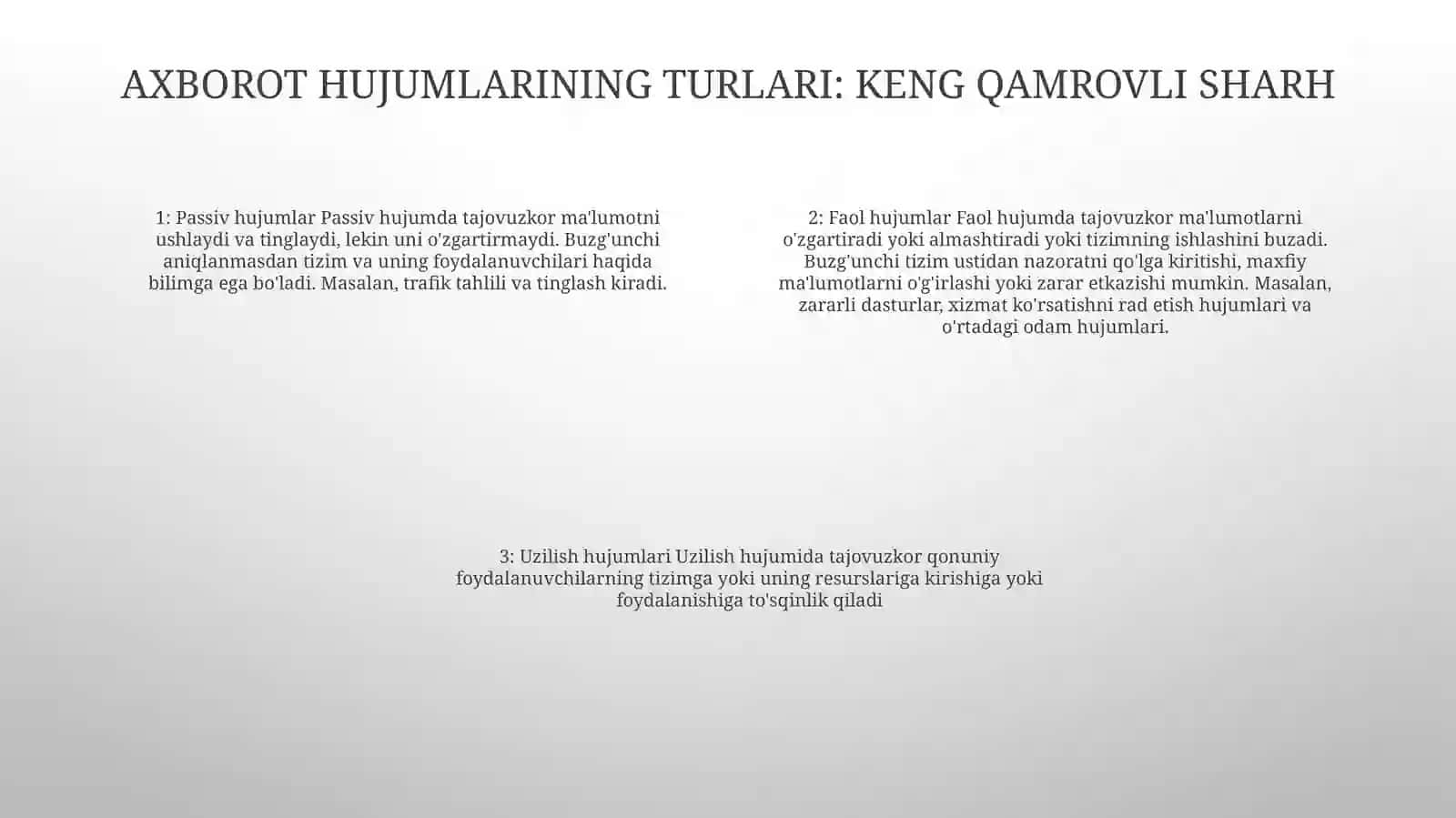 Axborot Xurujlari Va Tahdidlari 3