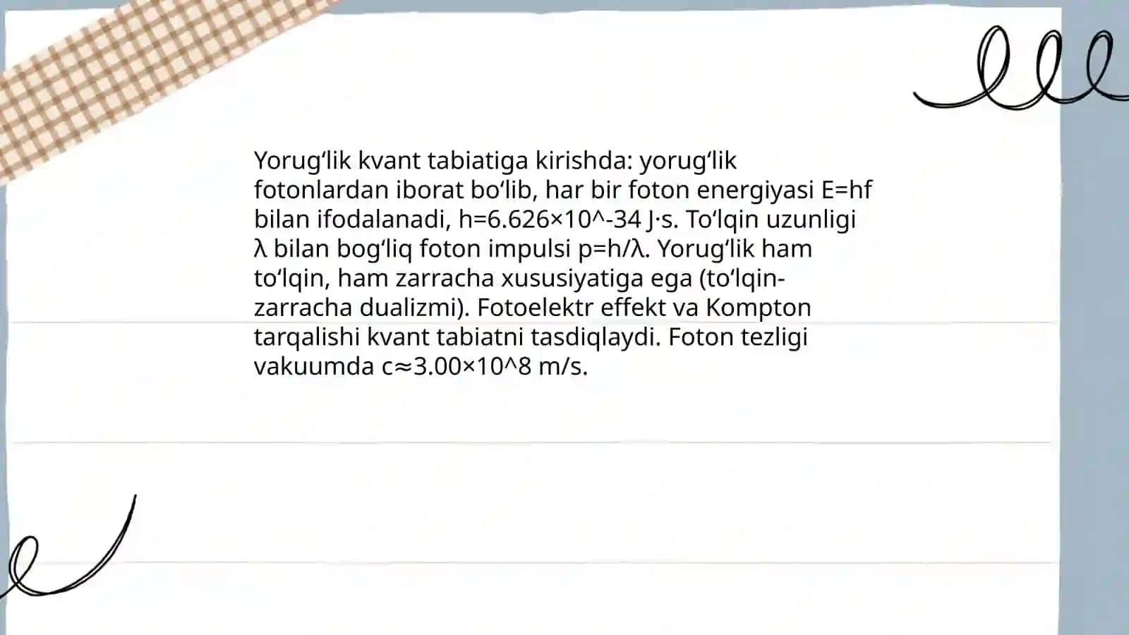 Yorugʻlik haqida kvant tushinchalarning asoslar 3