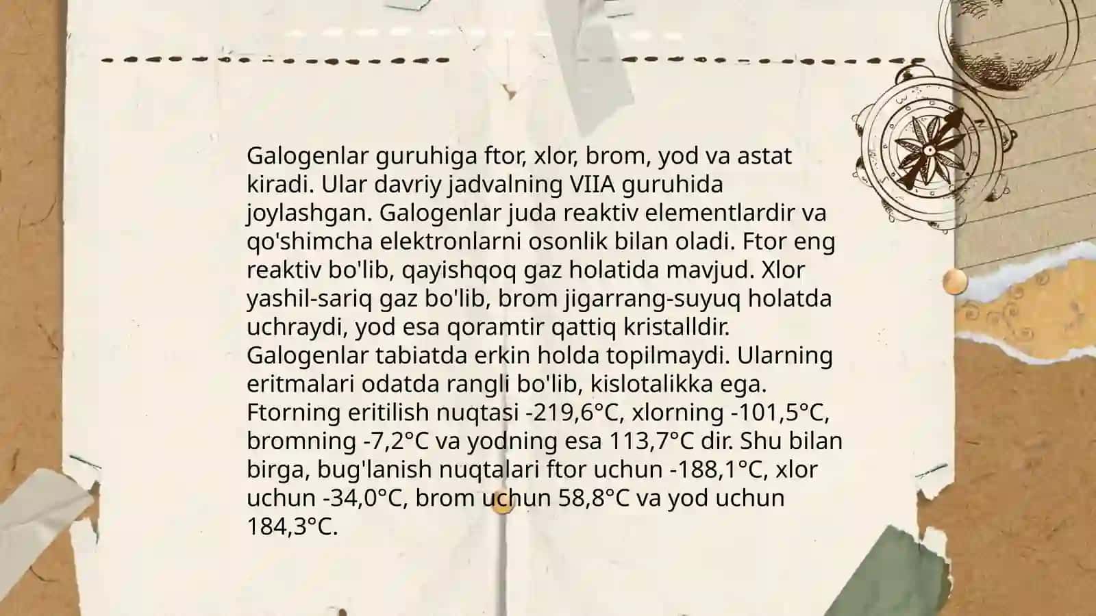 Galogenlar va kislorod guruhi 3