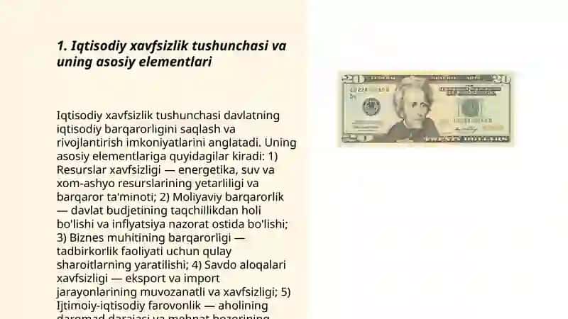 Mamlakat iqtisodiyotini barqaror rivojlantirishda iqtisodiy xavfsizlikning roli 3