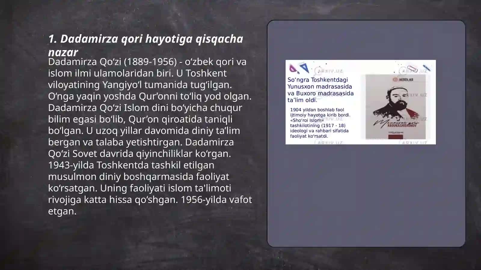 Dadamirza qori hayoti va ijodi 3