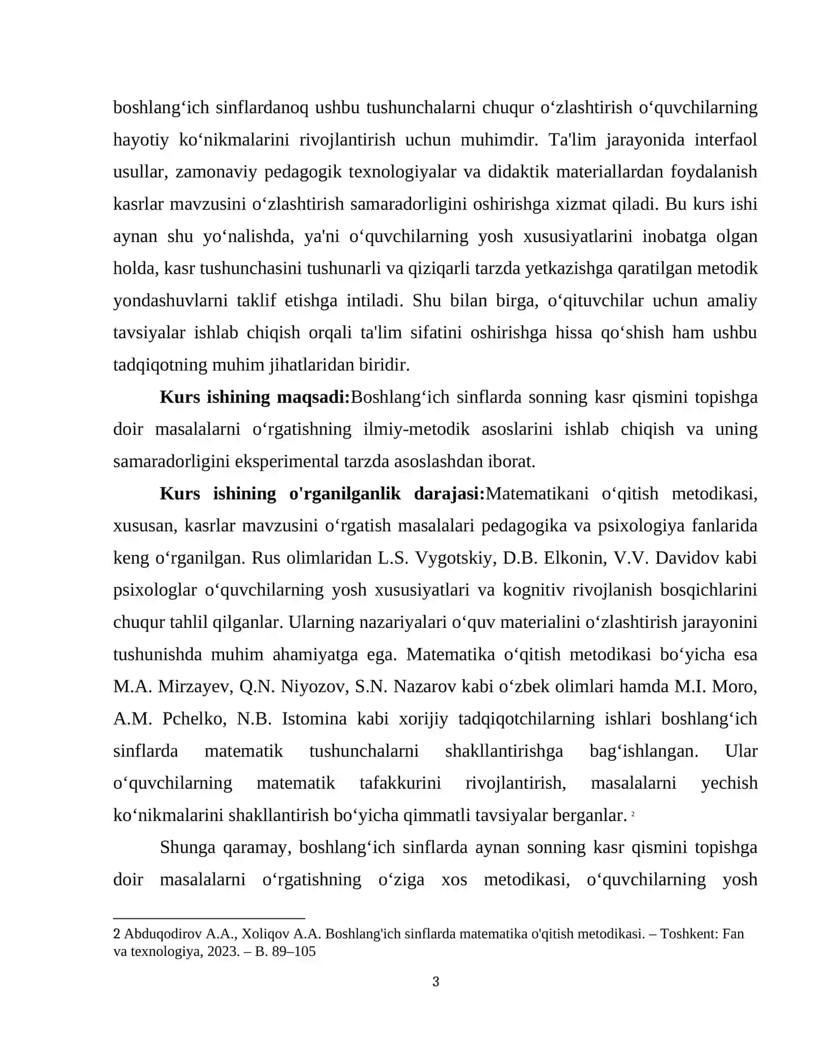 BOSHLANG'ICH SINFLARDA SONNING KASR QISMINI TOPISHGA DOIR MASALALARNI O'RGATISH METODIKASI 3
