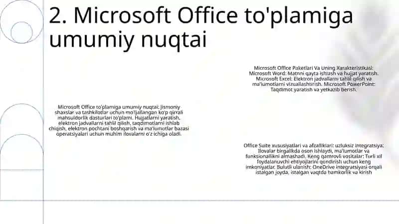 Microsoft Offeke Paketlari Va Uning Xarakteriskasi 3