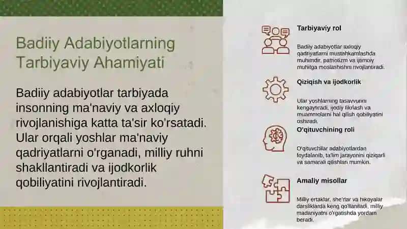 Bolani badiiy adabiyot ruhida tarbiyalash 3