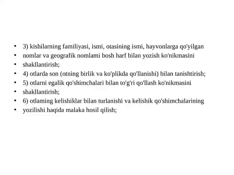 Ot, sifat, son, fe’l so‘z turkumlariga oid o‘tilganlarni takrorlash darslari 3