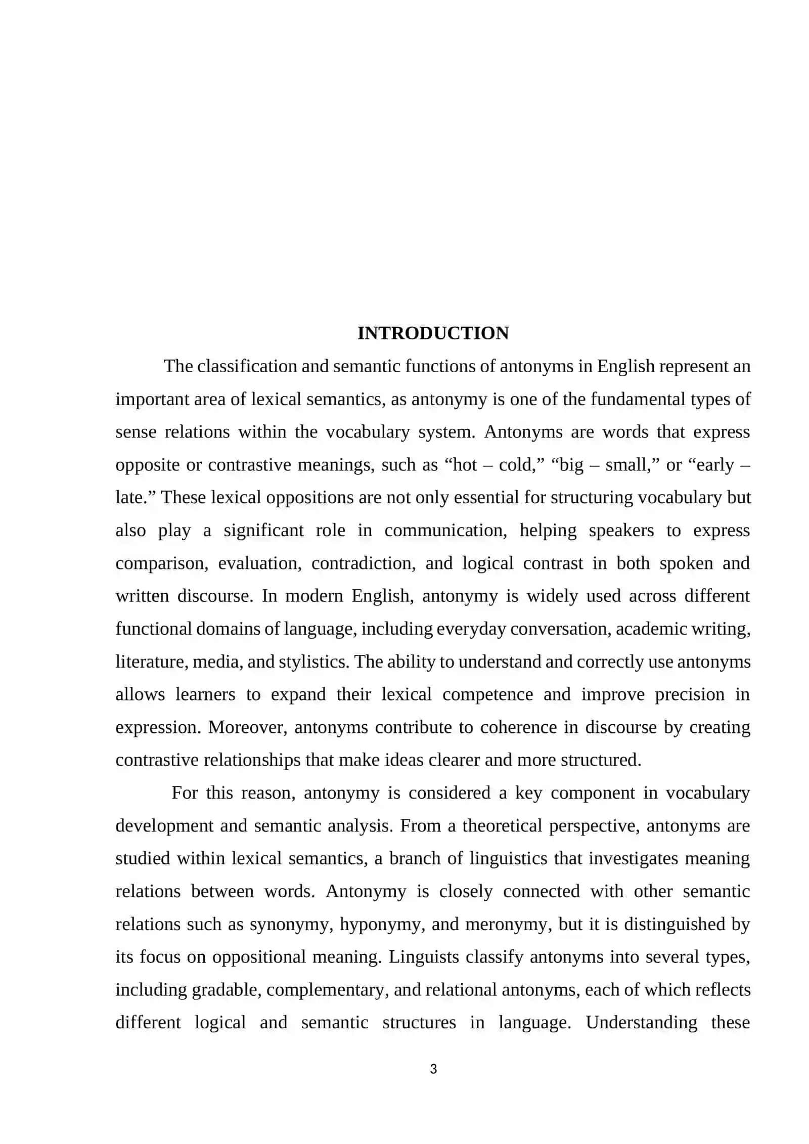 COURSE PAPER on THEORETICAL COURSE OF THE ENGLISH LANGUAGE 3
