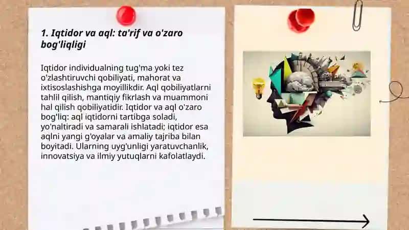 Iqtidor va aql eng katta yutuq va kashfiyotlar kafolatidir 3