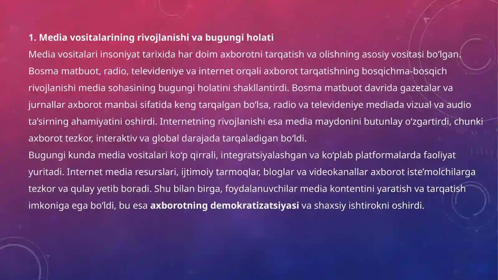 Media vositalarida axborotning kelajagi va yangi tendensiyalari 3