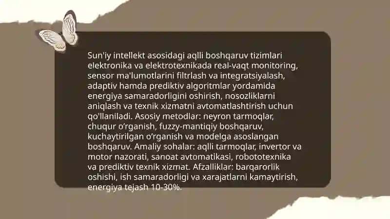 Elektronika va elektrotexnikada sun'iy intellktning oʻrni va ahamiyati 3