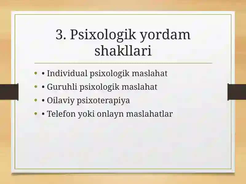 Psixologik yordam turlari 3