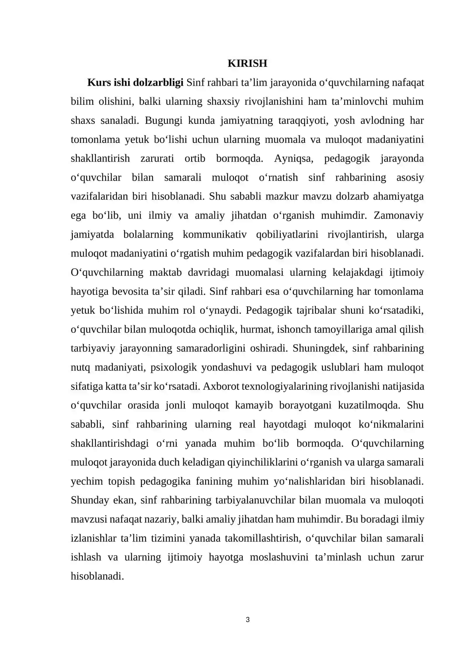 Sinf rahbarining tarbiyalanuvchilar bilan muomala va muloqoti 3