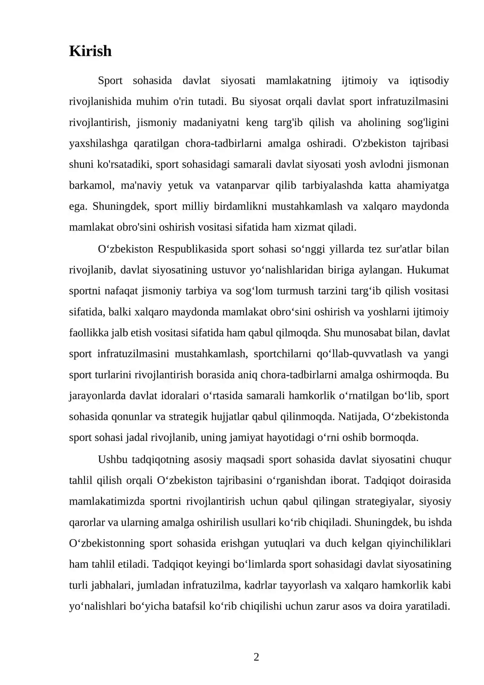 Sport sohasida davlat siyosati: O‘zbekiston tajribasi 3