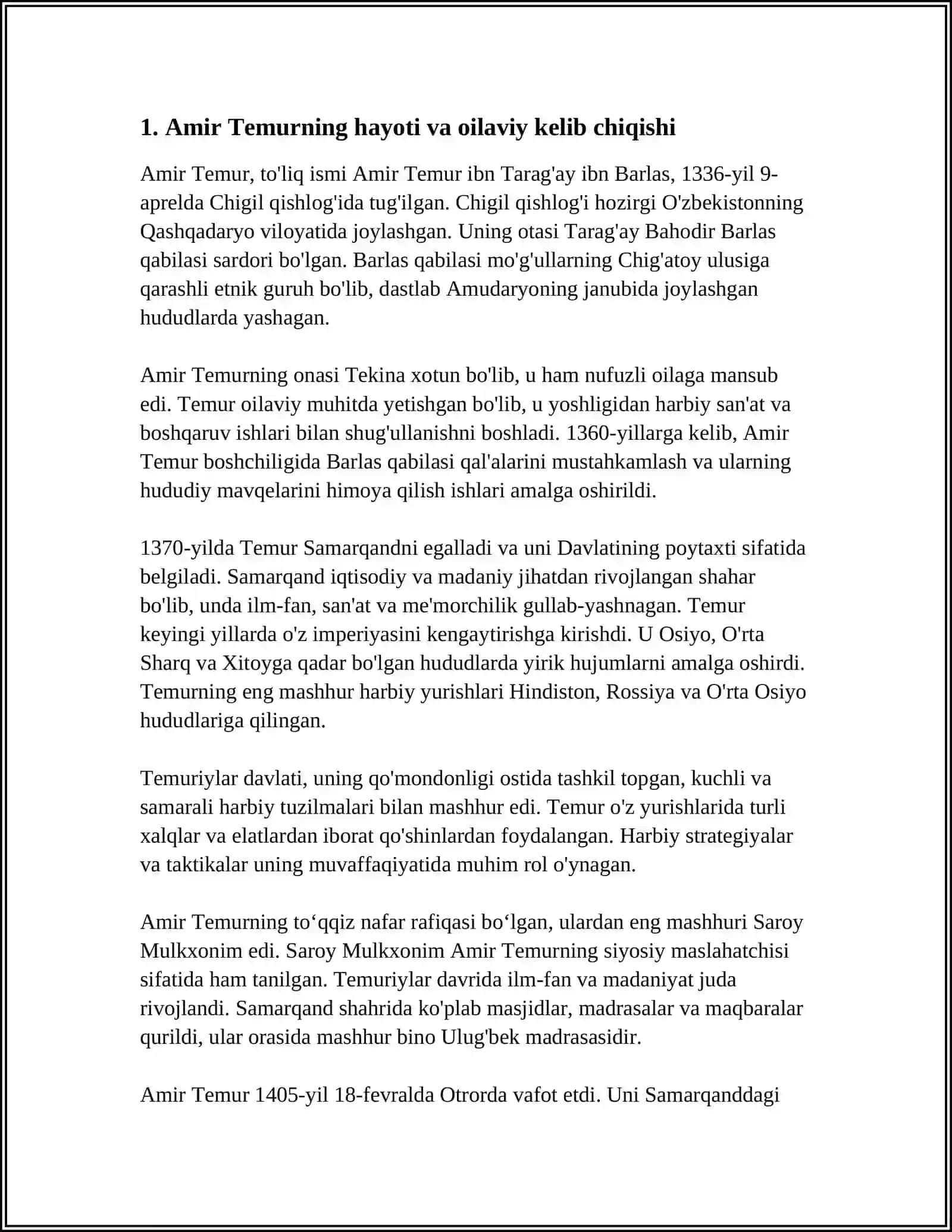 AMIR TEMUR HAQIDA 3